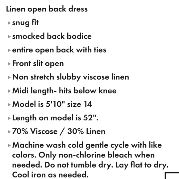 - Linen Open Back Dress - Picture 3 of 3